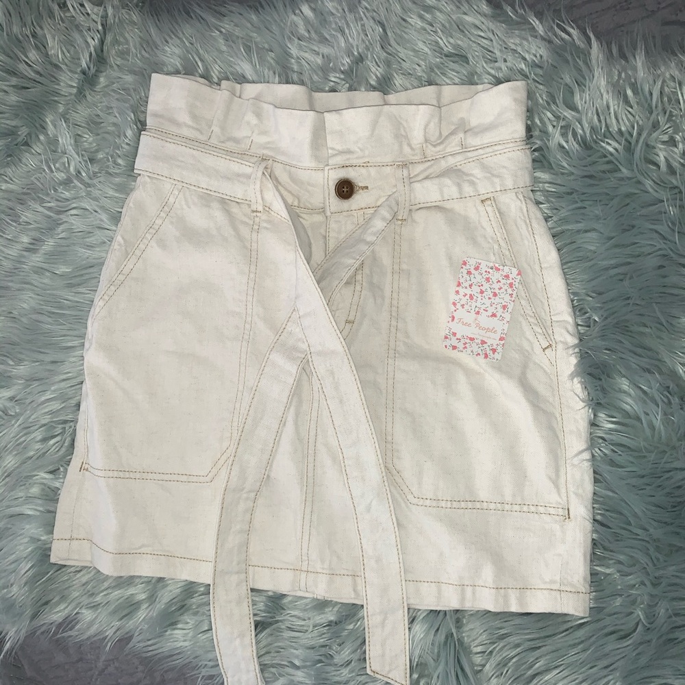 NWT Free People Denim Cream Skirt